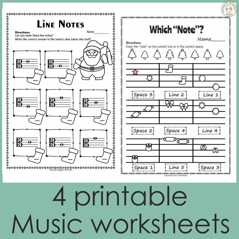 Music Worksheets For Christmas {Weekly Freebies} within Christmas Music Worksheets Free