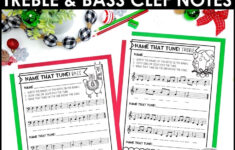 Name That Tune Christmas Music Worksheets In Treble And Bass Clef regarding Can You Name the Christmas Song Worksheets
