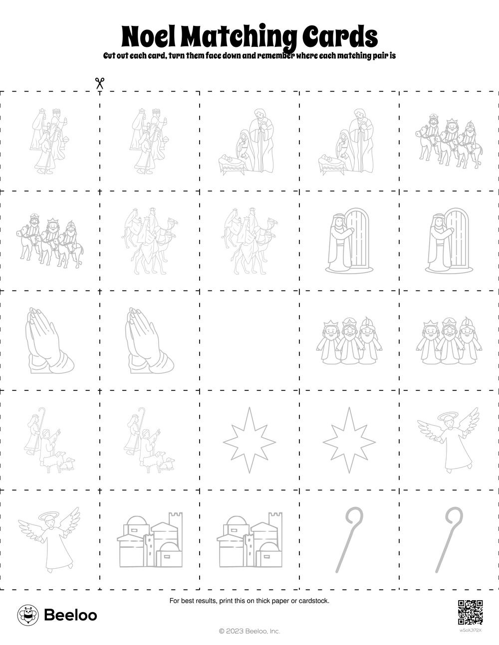 Nativity-Themed Memory Games • Beeloo Printable Crafts And for A Christmas Memory Worksheets Answers