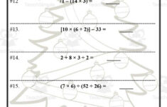 Order Of Operations Christmas Math Packet within Christmas Order of Operations Worksheets