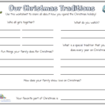 Our Christmas Traditions [F] Pertaining To Christmas Mental Health Worksheets