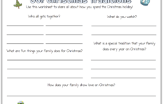 Our Christmas Traditions [F] with Christmas Worksheets For Teens