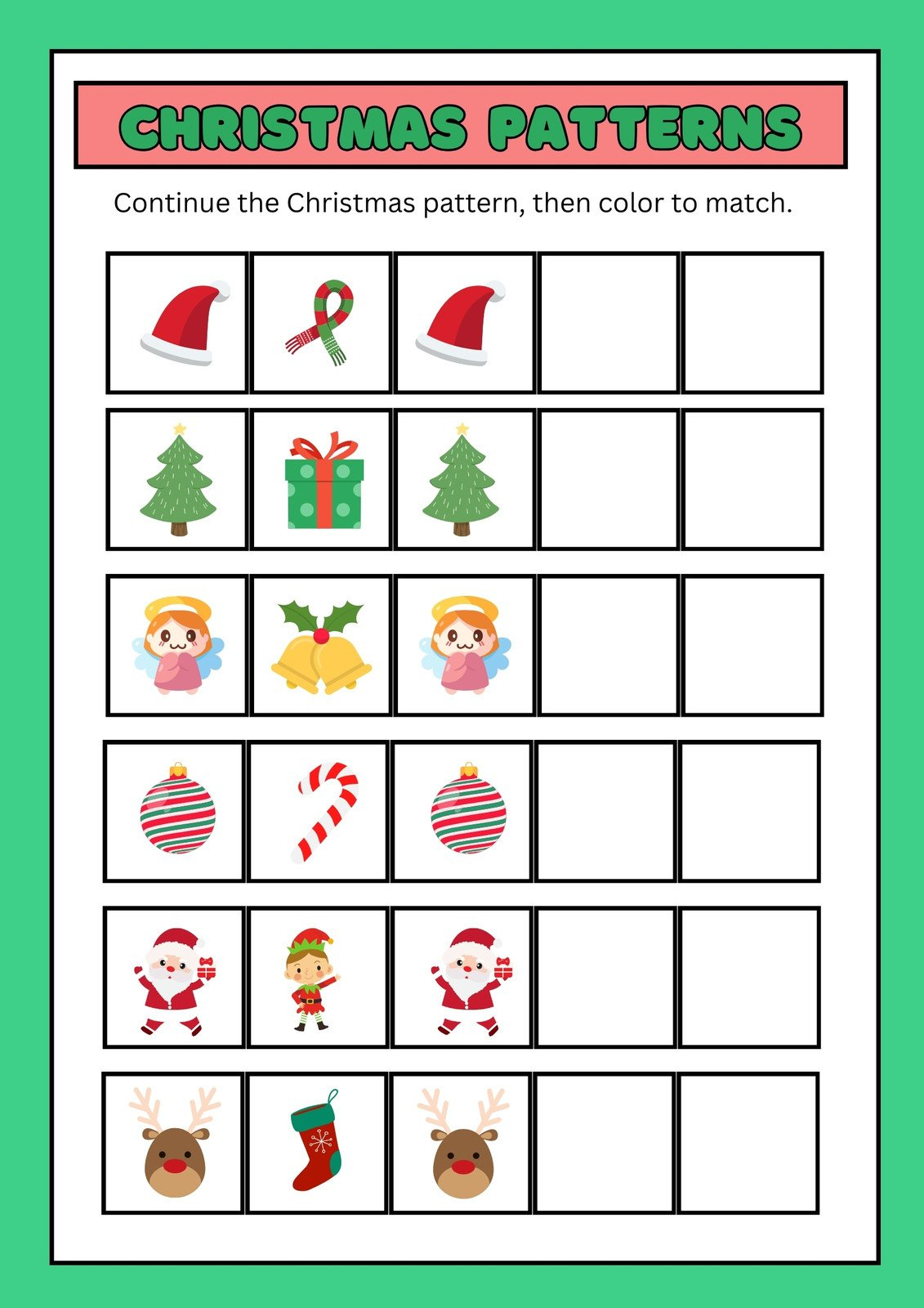 Page 9 - Free, Editable Christmas Worksheet Templates | Canva with Christmas Pattern Worksheets Preschoolers