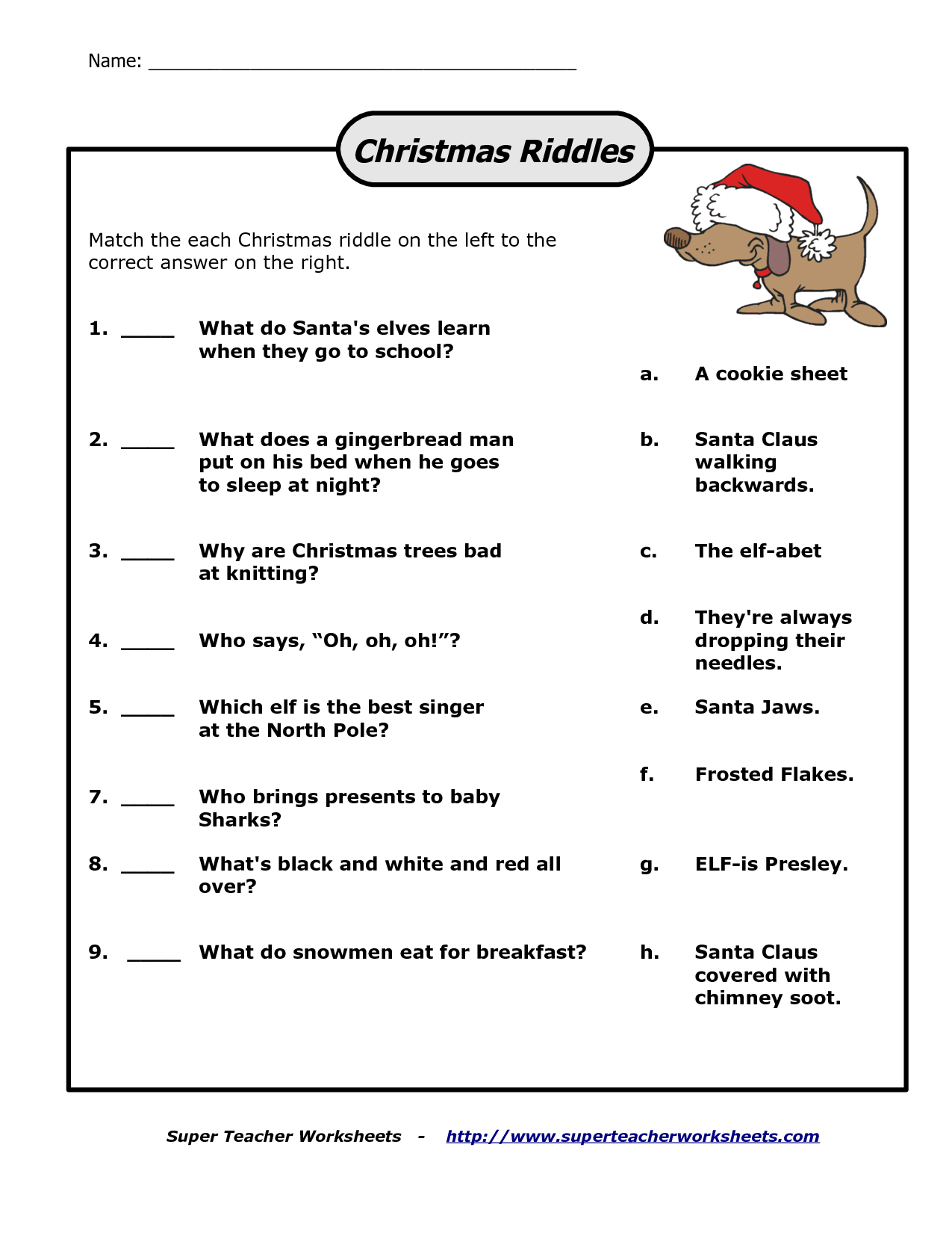 Pin Page - Worksheets Library with Christmas Riddles Printable Worksheets