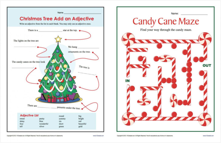 Free Elementary Christmas Worksheets
