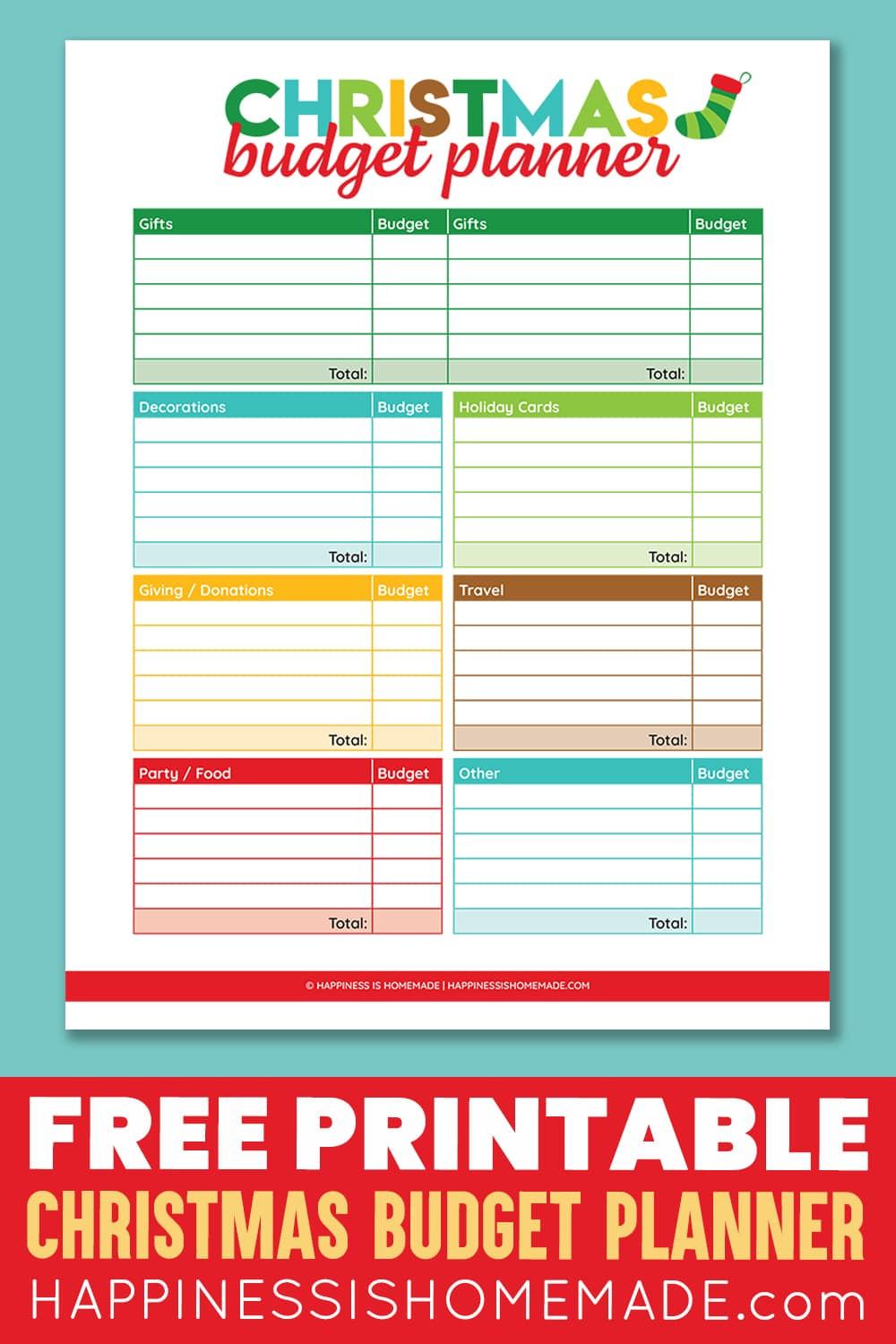 Printable Christmas Budget Planner - Happiness Is Homemade intended for Budgeting For Christmas Worksheets
