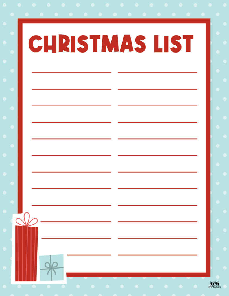 Printable Christmas Lists - 50 Free Printables | Printabulls for Christmas Wish List Worksheets