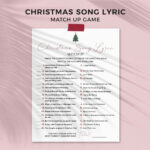 Printable Christmas Song Lyric Match Up Game | Xmas Music Quiz For Pertaining To Christmas Song Challenge Worksheets