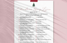 Printable Christmas Song Lyric Match Up Game | Xmas Music Quiz For pertaining to Christmas Song Challenge Worksheets