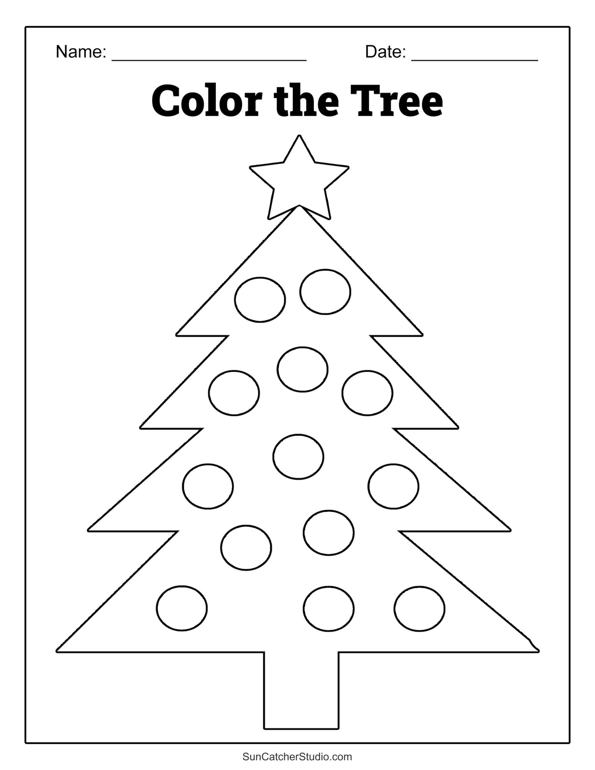 Printable Christmas Tree Coloring Pages And Sheets – Free intended for Christmas Coloring Worksheets For Kindergarten