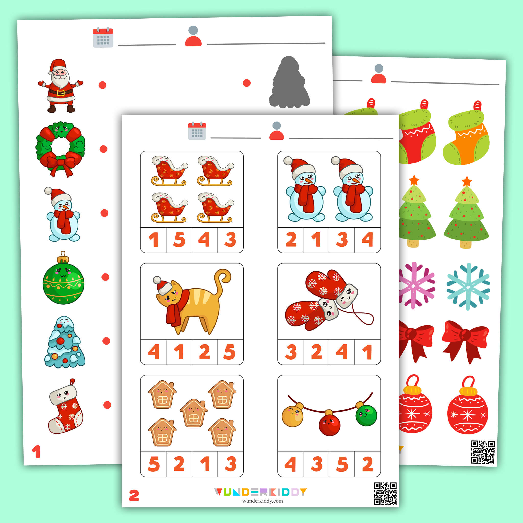 Printable Christmas Tree Counting Up To 10 Worksheet For Kids with regard to Christmas Worksheets For 2 Year Olds