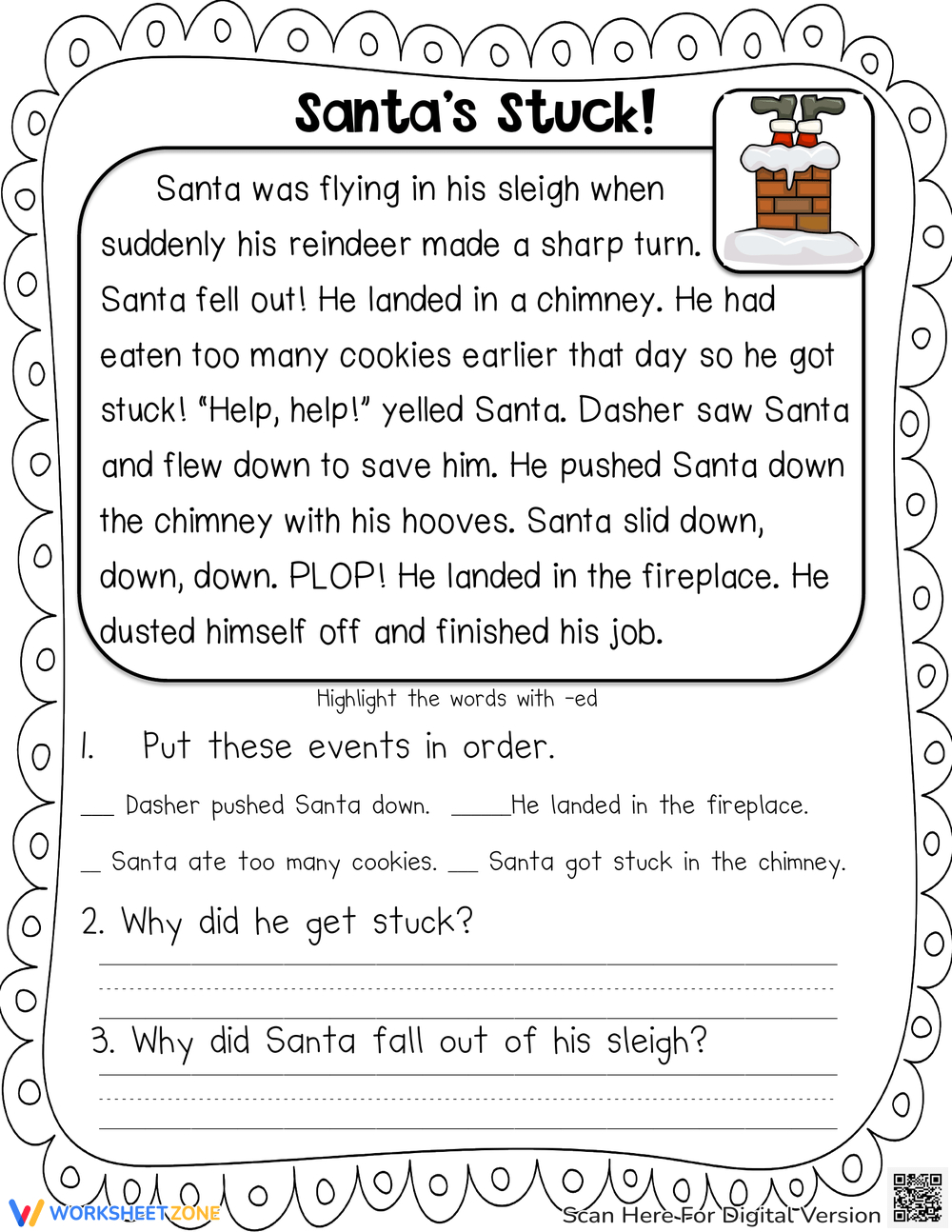 Printable Christmas Worksheets within 3rd Grade Christmas Reading Comprehension Worksheets
