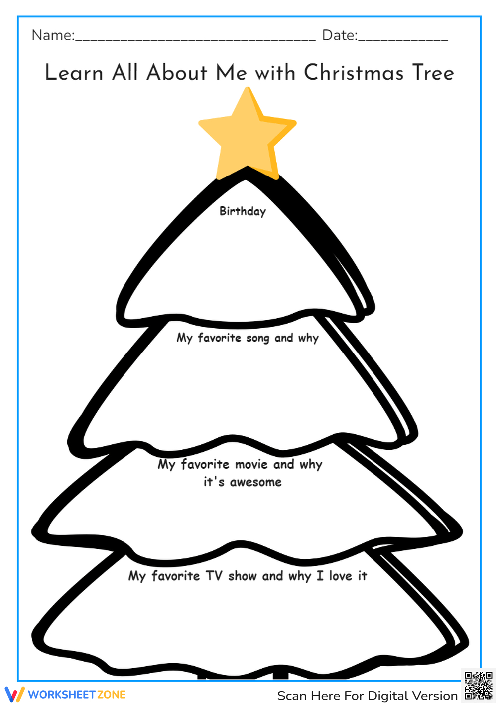 Printable Grade 3 Christmas Writing Worksheets for All About Me Christmas Worksheets
