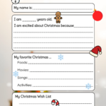 Printable Grade 3 Christmas Writing Worksheets With Regard To All About Me Christmas Worksheets
