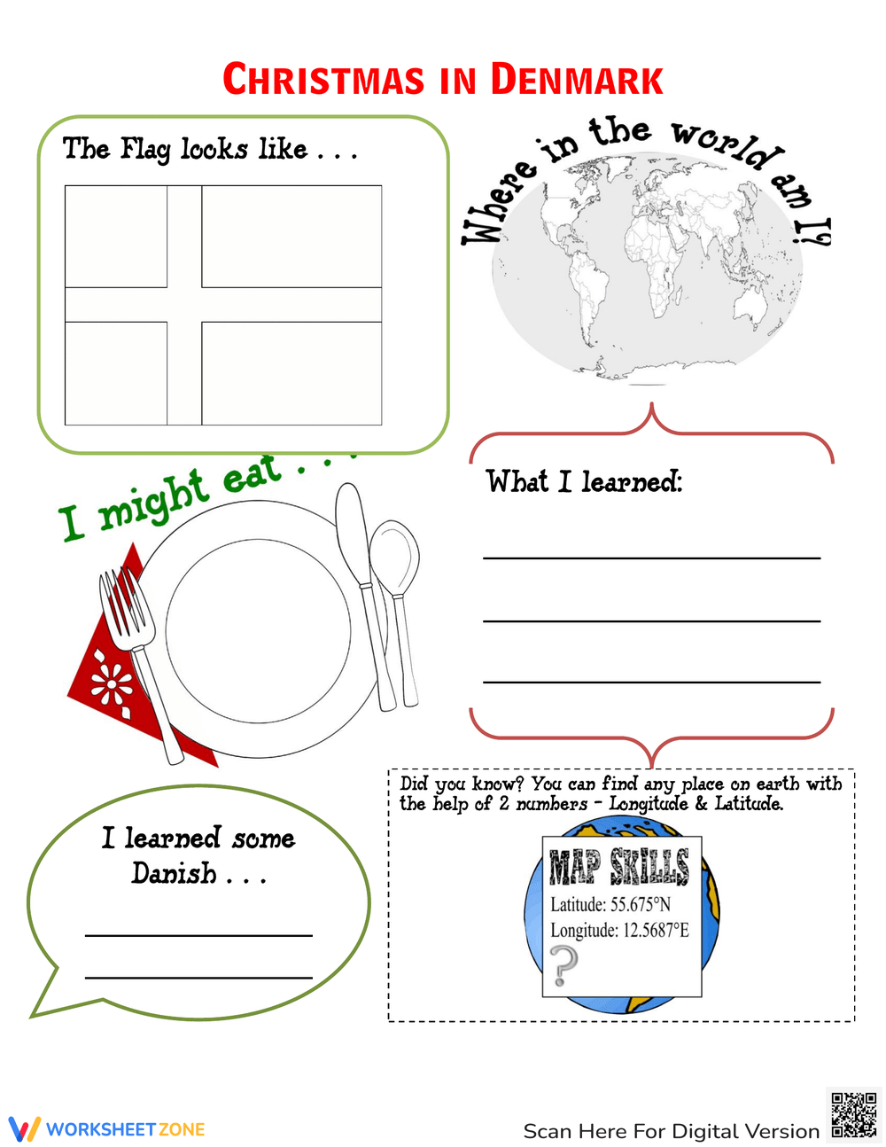 Printable Grade 4 Christmas Around The World Worksheets Worksheets intended for Christmas Map Skills Worksheets