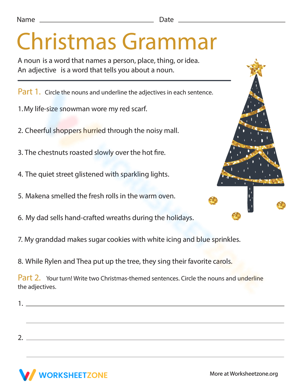 Printable Grade 4 Christmas Grammar Worksheets Download within Christmas Themed Grammar Worksheets