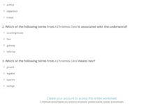 Quiz &amp; Worksheet - A Christmas Carol Vocab Terms | Study with A Christmas Carol Vocabulary Worksheets
