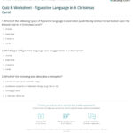 Quiz & Worksheet   Figurative Language In A Christmas Carol Inside A Christmas Carol Figurative Language Worksheets
