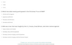 Quiz &amp; Worksheet - Ww1 Christmas Truce | Study pertaining to The World War 1 Christmas Truce Worksheets Answers