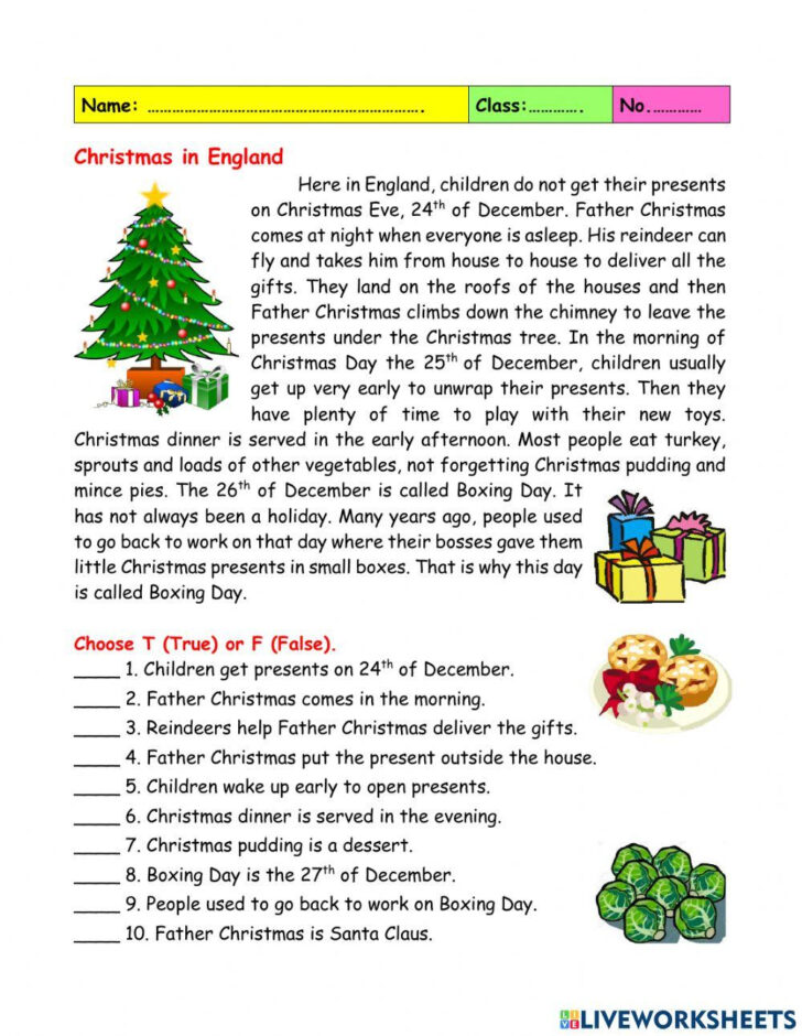 Free Christmas Reading Comprehension Worksheets