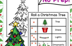 Roll A Christmas Tree Pdf Free Printable - Your Therapy Source throughout Christmas Fine Motor Worksheets