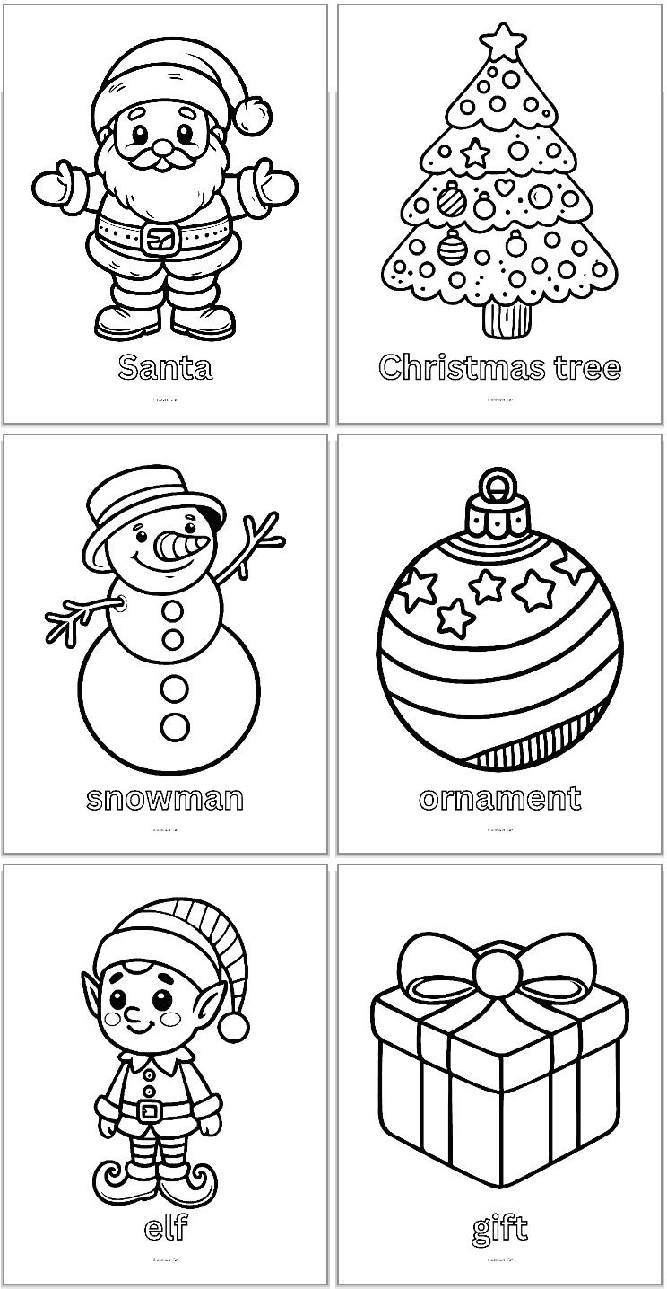 Simple Christmas Coloring Pages For Kids - The Artisan Life regarding Christmas Coloring Worksheets For Kindergarten
