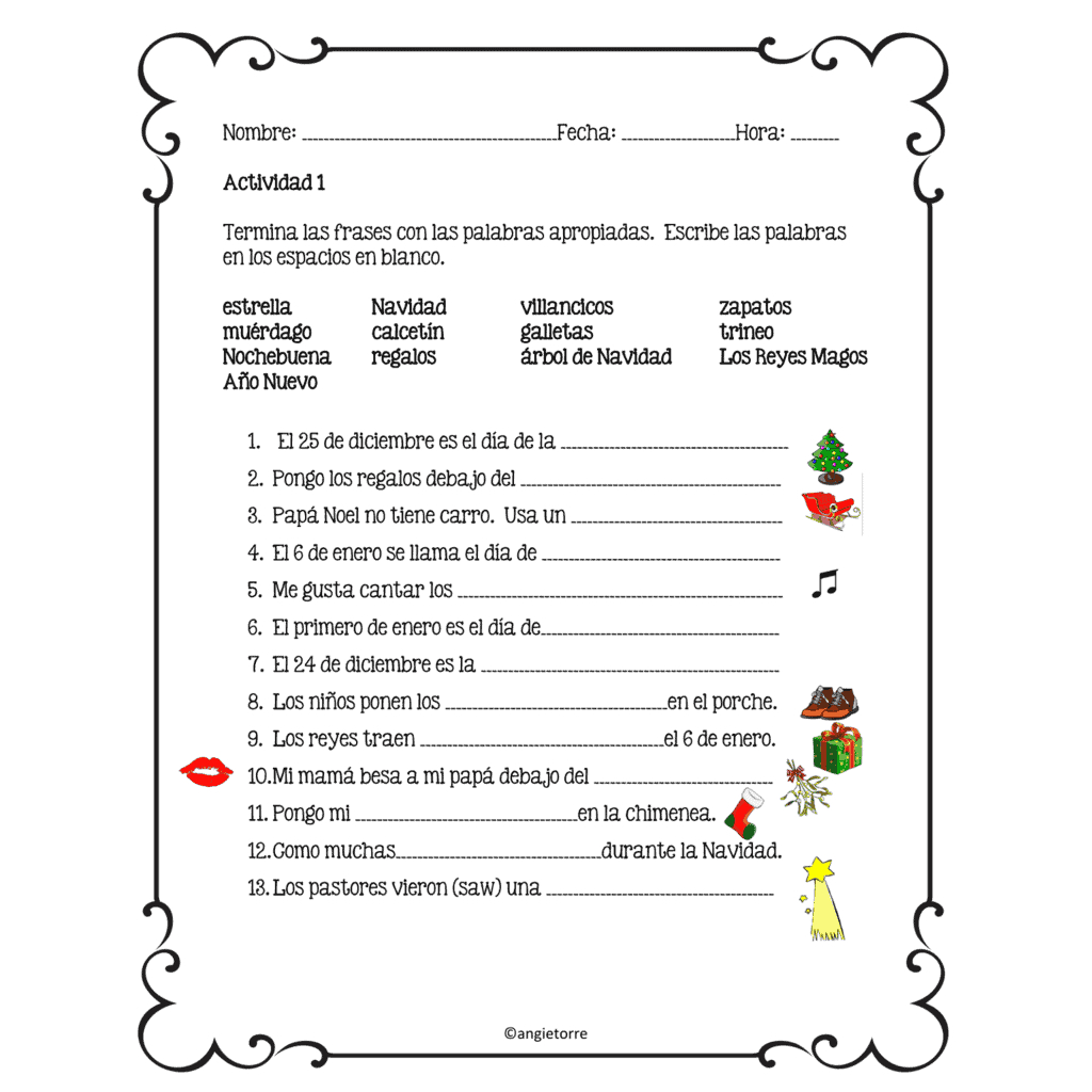 Spanish Christmas La Navidad Interactive Notebook Activities within Christmas In Spanish Speaking Countries Worksheets