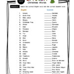Spanish Christmas Vocabulary Matching Worksheet & Answer Key Intended For Spanish Christmas Worksheets Free Printable