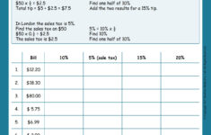 Tax, Tip, And Discount Word Problems Worksheet | Grade1To6 with Christmas Shopping Problems with Tax and Discounts Worksheets Answers