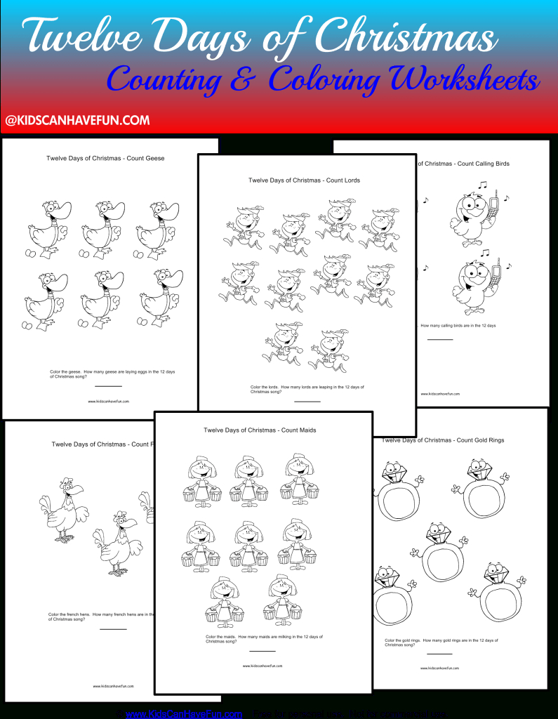 The 12 Days Of Christmas Math Activity *Freebie!*Create Love within Twelve Days of Christmas Worksheets Math