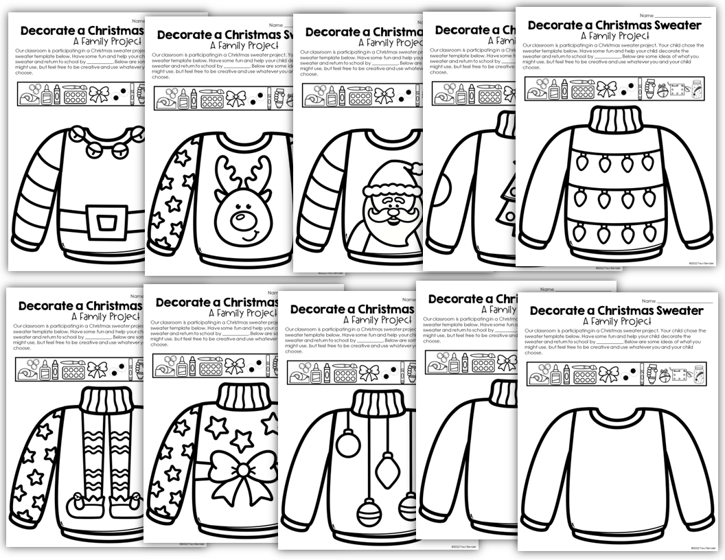 The Bender Bunch: Ugly Sweater Christmas Project pertaining to Ugly Christmas Sweater Worksheets Answers