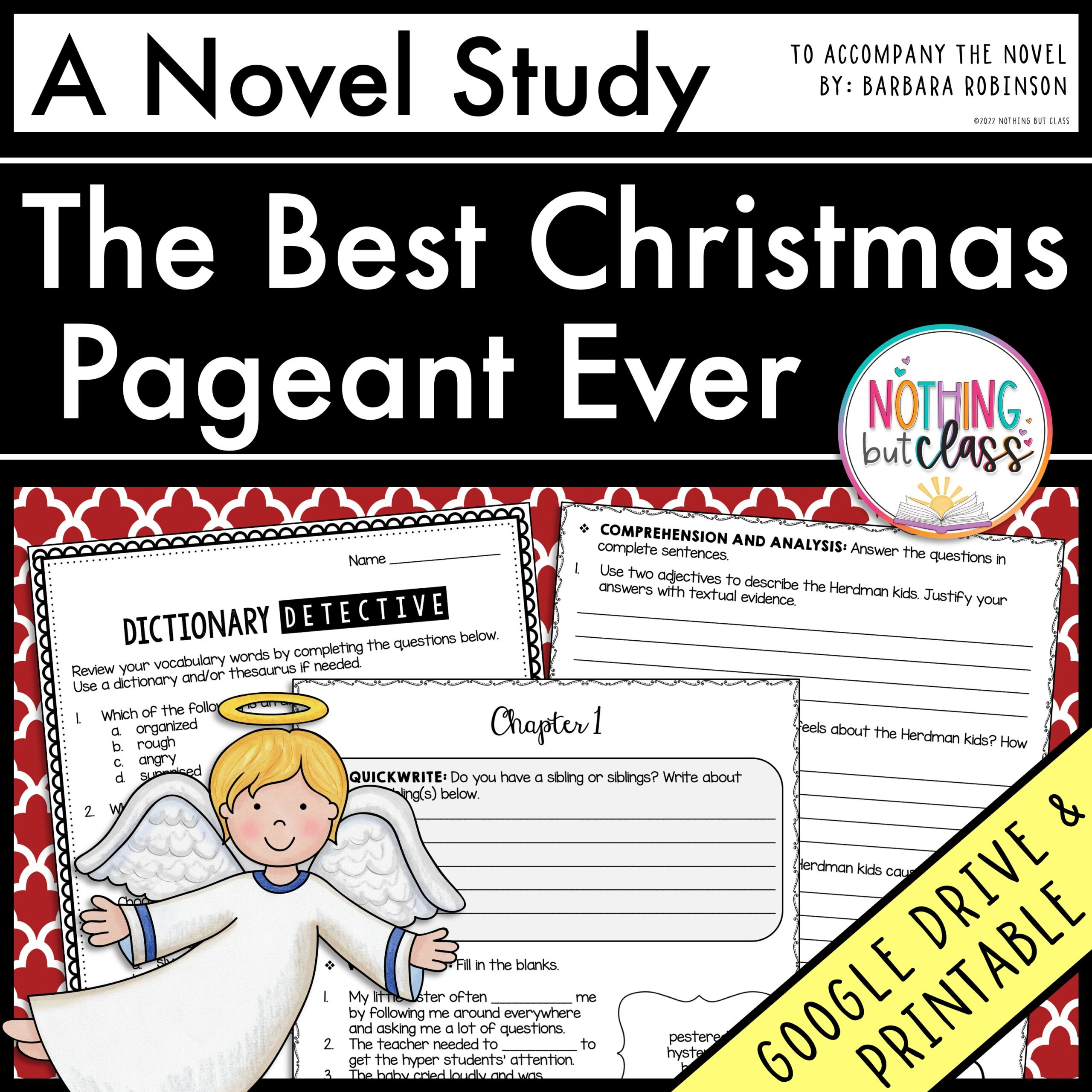 The Best Christmas Pageant Ever Novel Study Unit | Comprehension with regard to Best Christmas Pageant Ever Worksheets Free