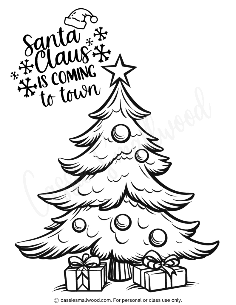 The Best Christmas Tree Coloring Pages - Cassie Smallwood pertaining to Christmas Tree Color Worksheets