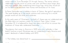 The History Of Christmas Worksheet with regard to The History Of Christmas Worksheets