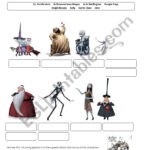The Nightmare Before Christmas (Characters)   Esl Worksheet Inside The Nightmare Before Christmas Worksheets