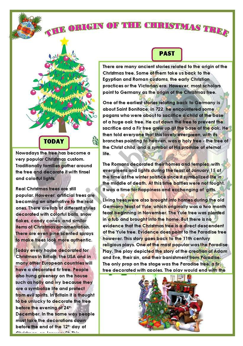 The Origin Of The Christmas Tree - Esl Worksheetanaisvi inside History Of The Christmas Tree Worksheets