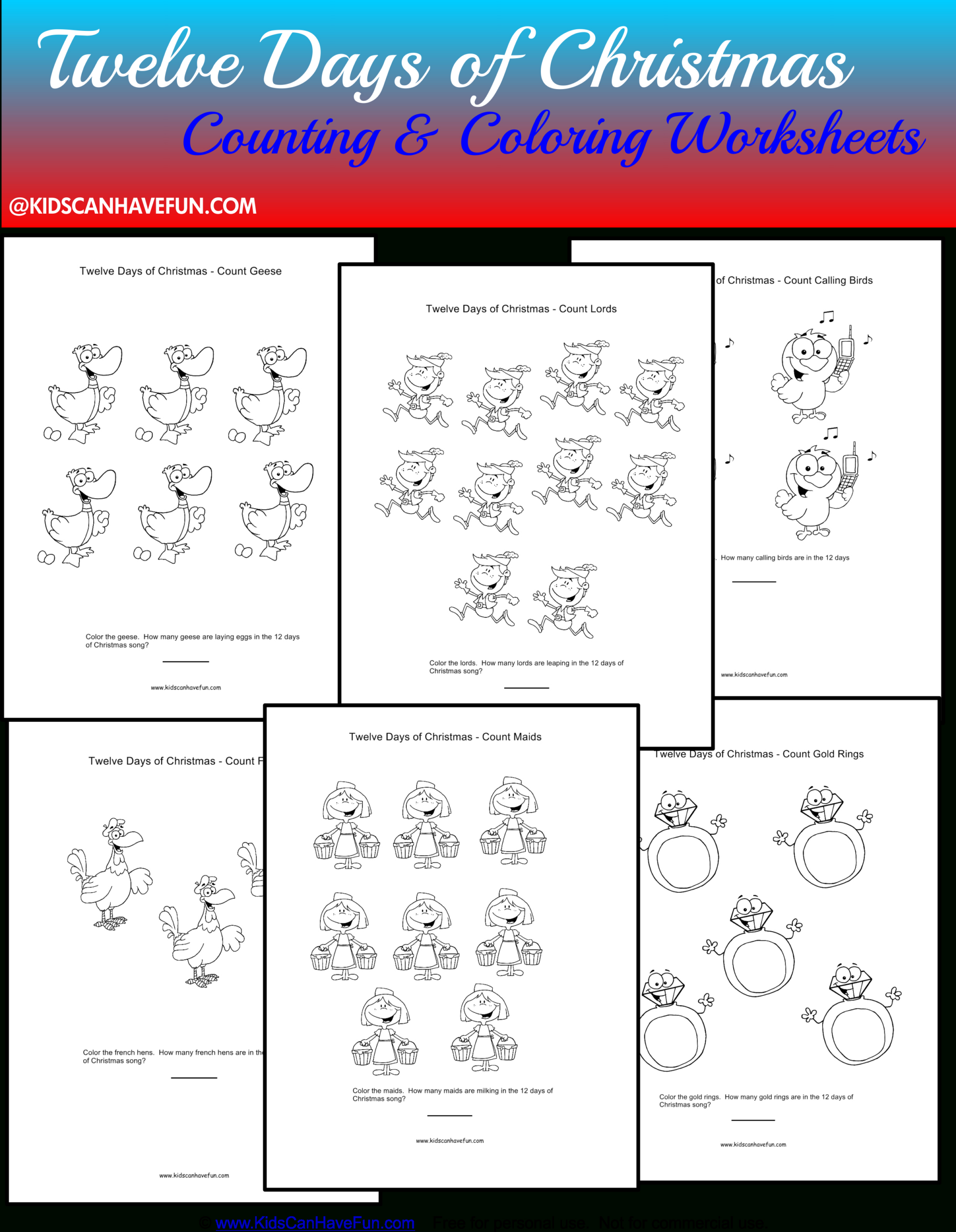 The Twelve Days Of Christmas Activities, Sing-Along Printables with regard to 12 Days of Christmas Worksheets