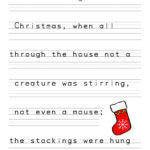 Twas The Night Before Christmas Handwriting Practice   Print Intended For Christmas Handwriting Practice Worksheets