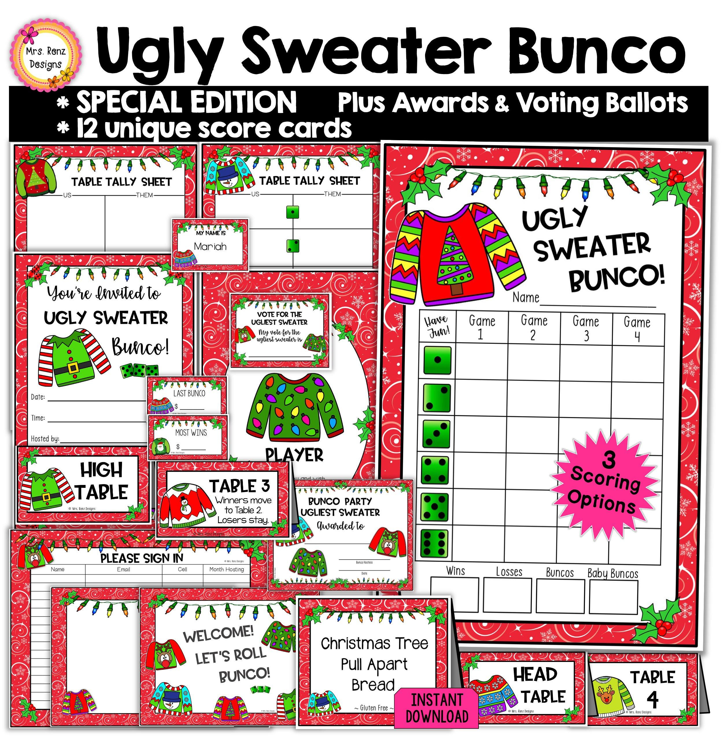 Ugly Christmas Sweater Score Sheet - Etsy with Ugly Christmas Sweater Beyond the Worksheets Answers
