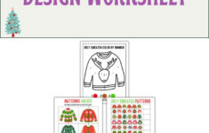 Ugly Sweater Worksheets (Free Printables) with Design Your Own Ugly Christmas Sweater Worksheets