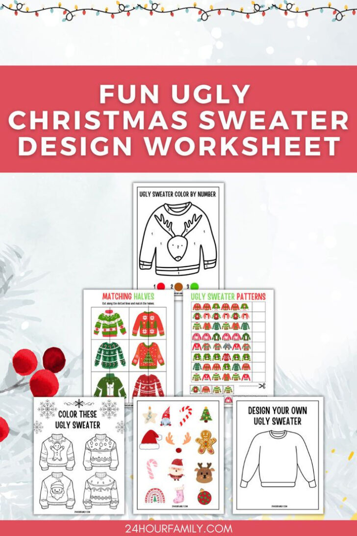 Ugly Christmas Sweater Worksheets Ugly Christmas Sweater Worksheets
