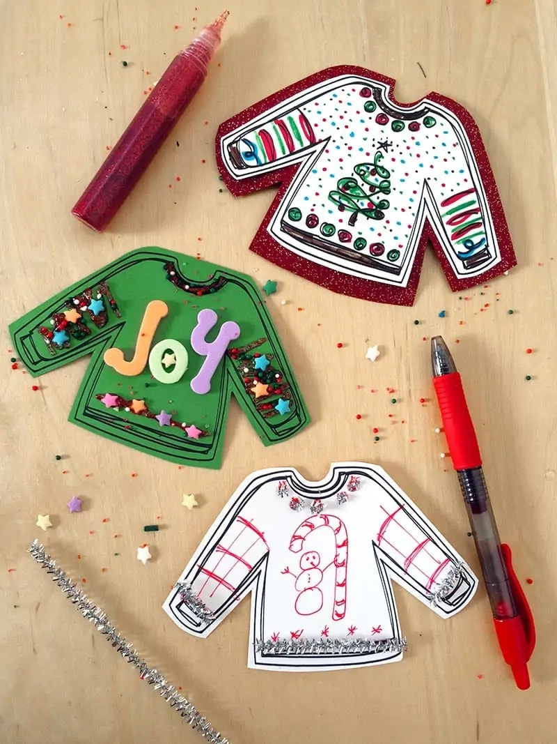 Ugly Sweaters Printable For Your Ugly Sweater Party - 100 Directions with regard to Ugly Christmas Sweaters Beyond the Worksheets