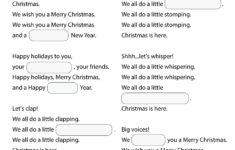 We Wish You A Merry Christmas Worksheet - Fill In The Blanks for Christmas Song Picture Worksheets