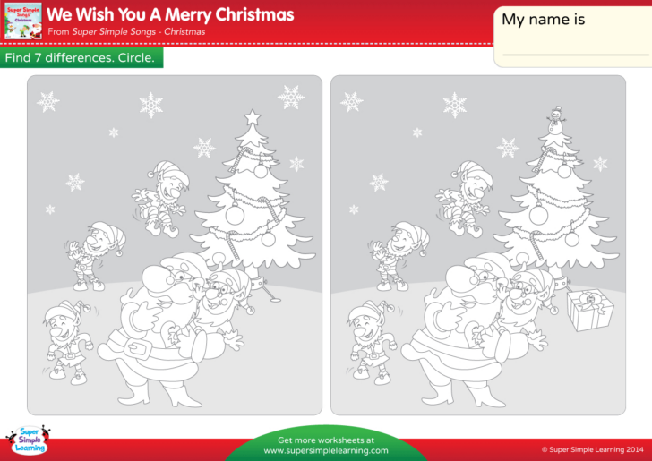 Spot the Difference Christmas Worksheets Spot the Difference Christmas Worksheets