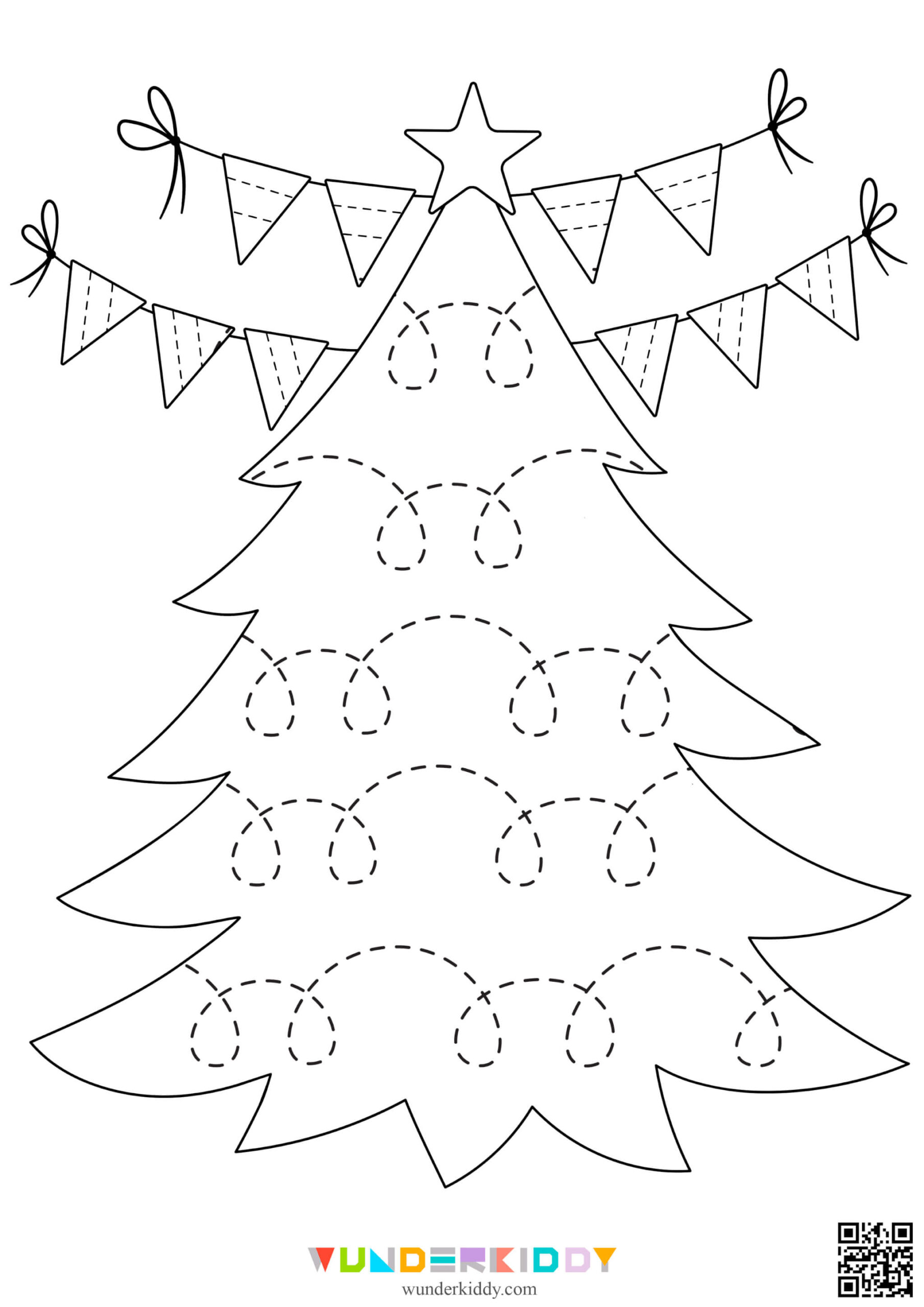 Weihnachtsübungen «Linien Nachspuren» Für Kinder Zum Ausdrucken inside Preschool Christmas Tree Worksheets
