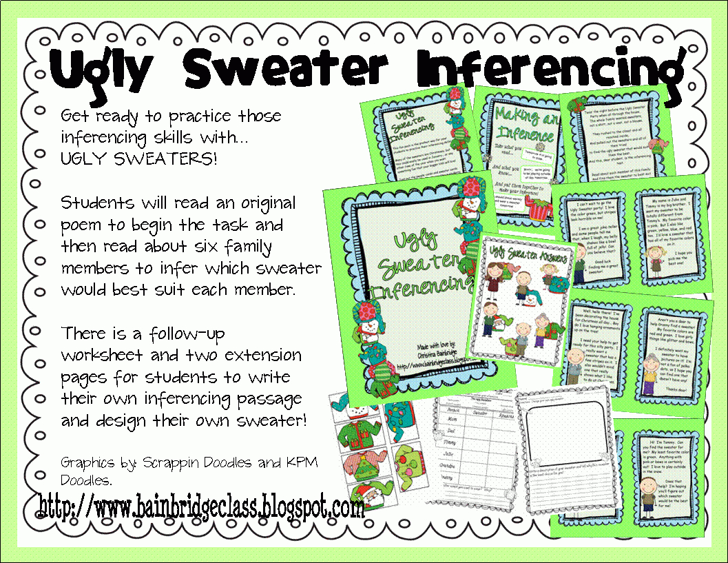 Welcome To The Uni-Corner: Ugly Sweater Inferencing! with regard to Ugly Christmas Sweater Worksheets Answers