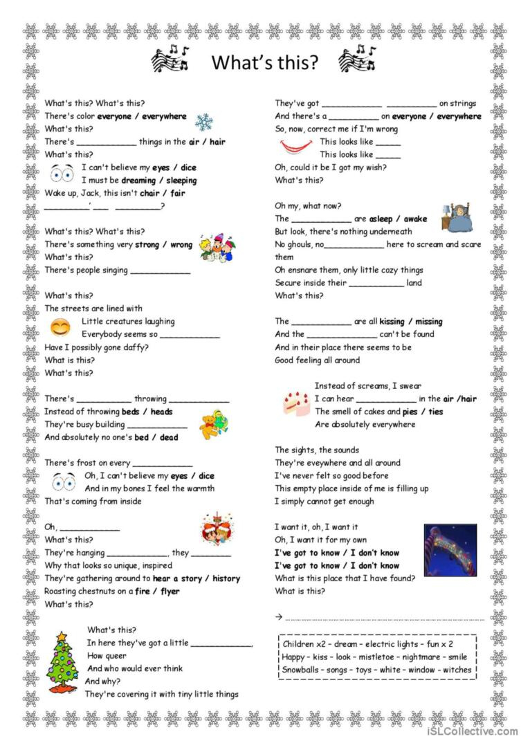 What&amp;#039;S This? The Nightmare Before Ch…: English Esl Worksheets Pdf inside The Nightmare Before Christmas Worksheets