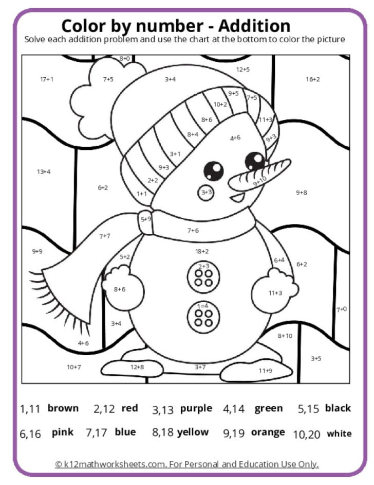 Color by Number Worksheets Christmas Color by Number Worksheets Christmas