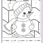 Winter Colornumber Pages   K12 Math Worksheets Inside Free Color By Number Addition Christmas Worksheets