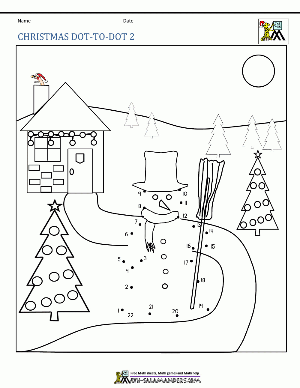 Winter Dot To Dot inside Christmas Dot To Dot Worksheets